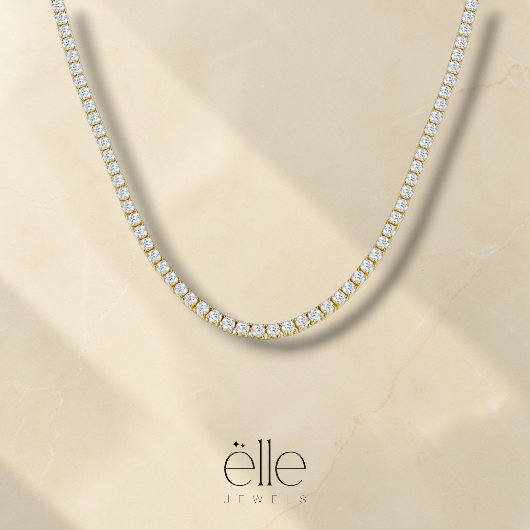 The Lumière Tennis Necklace Gold