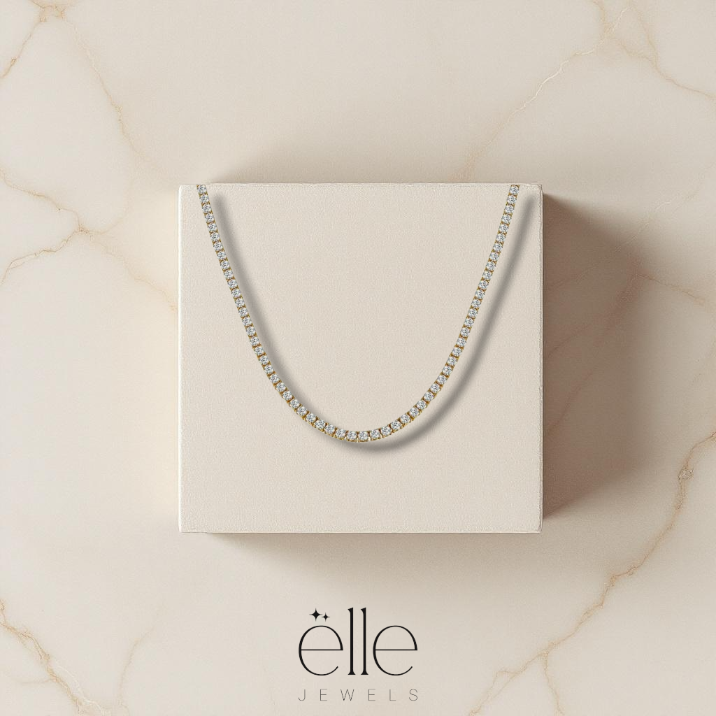 The Lumière Tennis Necklace Gold